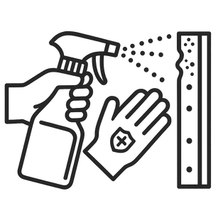 dame un logo minimalista en color negro y fondo transparente que indique aplicacion del spray quita oxido de una manera facil y segura.