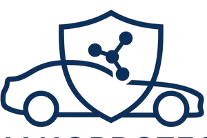 logo minimalista en fondo transparente y en color azul marino, que indique durabilidad extendida del spray nanotecnologia en el auto