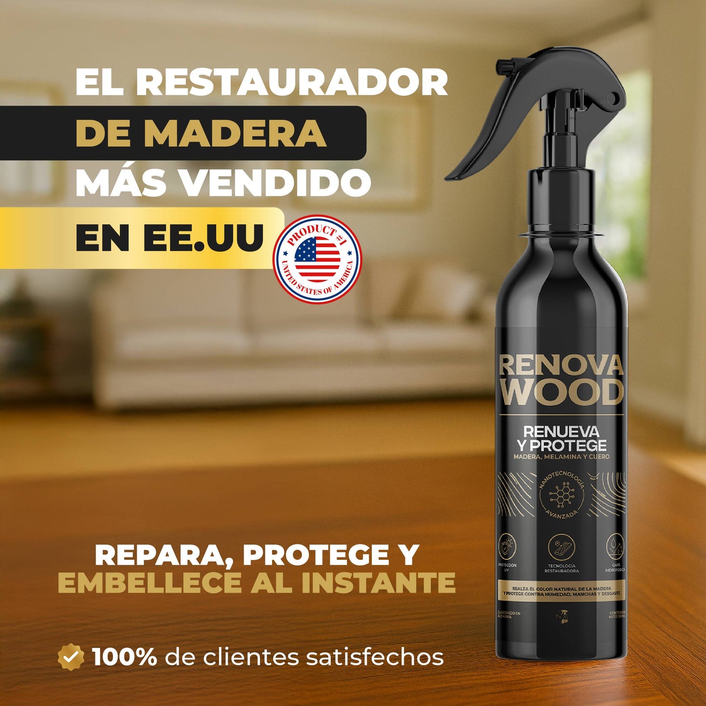RENOVAWOOD ORIGINAL - PROTECTOR MADERA, MELAMINE Y CUERO